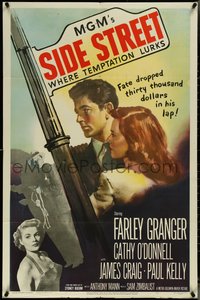 7b0653 SIDE STREET 1sh 1950 fate dropped thirty thousand dollars in Farley Granger's lap!