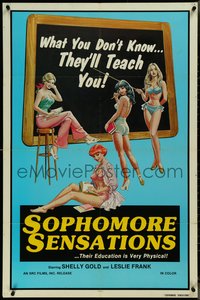 7b0665 SOPHOMORE SENSATIONS 1sh 1977 sexy artwork of schoolgirls, what you don't know, they'll teach