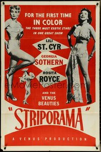 7b0675 STRIPORAMA 1sh 1953 exotic strippers Lili St. Cyr, Georgia Sothern & Rosita Royce!