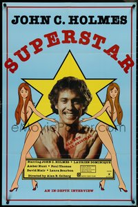 7b0681 SUPERSTAR 24x36 1sh 1978 close-up John Holmes in star with art of sexy naked women!