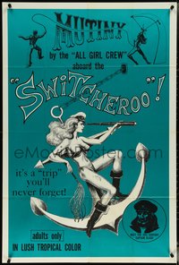 7b0684 SWITCHEROO 1sh 1969 20th century Captain Bligh faces mutiny by all girl crew, ultra rare!