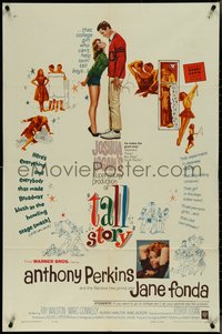 7b0690 TALL STORY 1sh 1960 Anthony Perkins, early Jane Fonda, basketball!