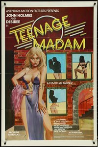 7b0693 TEENAGE MADAM 1sh 1977 John Holmes, Chet Collom art, she had the best game in town, rare!