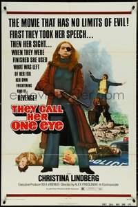 7b0698 THEY CALL HER ONE EYE 1sh 1974 wild cult classic, Christina Lindberg in the title role!