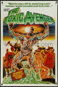 7b0708 TOXIC AVENGER 1sh 1985 Troma, wacky Blaize art of a different kind of hero, Mitchell Cohen!