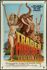 7b0709 TRADER HORNEE 1sh 1970 the film that breaks the law of the jungle, sexiest artwork!