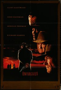 7b0719 UNFORGIVEN 1sh 1992 Clint Eastwood, Gene Hackman, Richard Harris, Morgan Freeman!