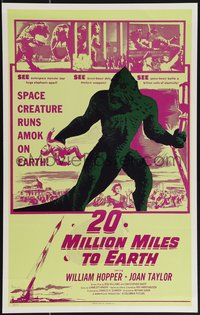 7b0018 20 MILLION MILES TO EARTH Benton REPRO WC 1990s space creature runs amok on Earth, rare!