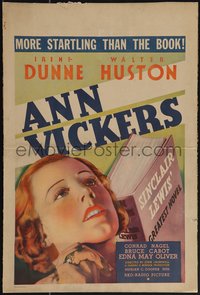 7b0019 ANN VICKERS WC 1933 close up of Irene Dunne, from the novel by Sinclair Lewis, ultra rare!