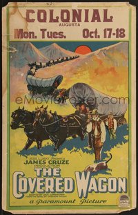 7b0021 COVERED WAGON WC 1923 James Cruze, great art of pioneers & wagon train on Oregon Trail!