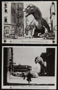 7b1582 BEAST FROM 20,000 FATHOMS 3 8x10 stills 1953 Ray Bradbury, FX images of monster, cast scene!