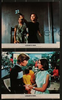 7b1549 LOGAN'S RUN 7 color 8x10 stills 1976 great sci-fi images of Michael York & sexy Jenny Agutter!