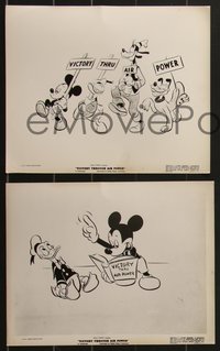 7b1544 VICTORY THROUGH AIR POWER 8 8x10 stills 1943 Disney WWII cartoon, Mickey, Donald and more!