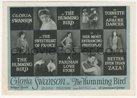 7b1307 HUMMING BIRD herald 1924 Gloria Swanson as leader of French Apache gang, ultra rare!