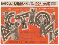 7b1310 IRON MASK herald 1929 different artwork of Douglas Fairbanks, Sr. as D'Artagnan!