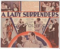 7b1312 LADY SURRENDERS herald 1930 Conrad Nagel & pretty Genevieve Tobin in love triangle!