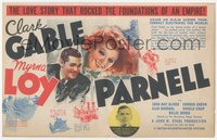 7b1319 PARNELL herald 1937 Clark Gable & Loy's love rocked foundations of an empire, ultra rare!