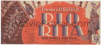 7b1326 RIO RITA herald 1929 Florenz Ziegfeld's fabulous all-talking singing spectacle, rare!