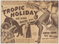 7b1333 TROPIC HOLIDAY herald 1938 Martha Raye, Bob Burns, Dorothy Lamour & Milland in gay old Mexico!