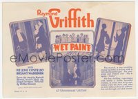 7b1338 WET PAINT herald 1926 Raymond Griffith, Helene Costello, Bryant Washburn, ultra rare!