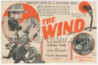 7b1339 WIND herald 1928 Victor Sjostrom & Frances Marion's epic desolate tale, Lillian Gish, rare!