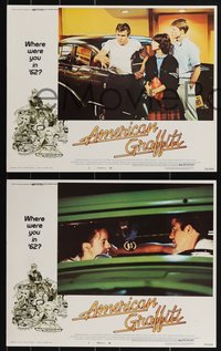 7b1094 AMERICAN GRAFFITI 8 LCs 1973 George Lucas classic, Richard Dreyfuss, Ron Howard, Paul Le Mat!