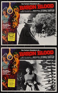 7b1100 BARON BLOOD 8 LCs 1972 Mario Bava, the ultimate in human agony, torture beyond belief!