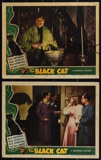 7b1264 BLACK CAT 3 LCs 1941 Bela Lugosi, Basil Rathbone, young Alan Ladd, Universal horror!