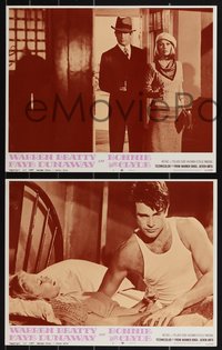 7b1107 BONNIE & CLYDE 8 LCs 1967 notorious crime duo Warren Beatty & Faye Dunaway!