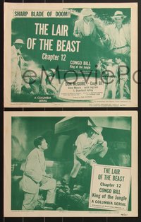 7b1252 CONGO BILL 4 chapter 12 LCs 1948 Don McGuire as King of the Jungle, Lair of the Beast!