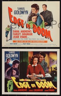 7b1124 EDGE OF DOOM 8 LCs 1950 great images of Farley Granger, sexy Mala Powers!