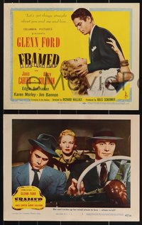 7b1135 FRAMED 8 LCs 1947 Glen Ford, can Janis Carter give up her fortune even if it means her life!