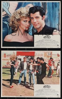 7b1145 GREASE 8 LCs 1978 John Travolta & Olivia Newton-John in a most classic musical!