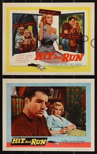 7b1151 HIT & RUN 8 LCs 1957 sexy bad kiss-and-go pick-up girl Cleo Moore, Hugo Haas noir!