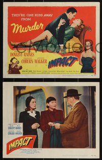 7b1164 IMPACT 8 LCs 1949 Brian Donlevy, sexiest Ella Raines, Charles Coburn, cool film noir images!