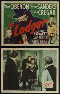 7b1180 LODGER 8 LCs 1943 Laird Cregar as Jack the Ripper, sexy Merle Oberon in peril!