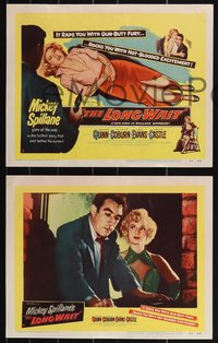 7b1183 LONG WAIT 8 LCs 1954 Mickey Spillane goes all the way, Anthony Quinn, Peggie Castle!