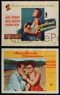 7b1185 MAGNIFICENT OBSESSION 8 LCs 1954 blind Jane Wyman with Rock Hudson, Douglas Sirk classic!