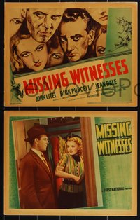 7b1189 MISSING WITNESSES 8 LCs 1937 Dick Purcell finds pretty witness Jean Dale, Marsha Ralston!