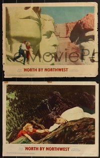 7b1258 NORTH BY NORTHWEST 4 LCs 1959 Cary Grant & Eva Marie Saint climbing and at Mt. Rushmore!