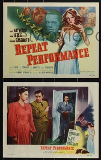 7b1200 REPEAT PERFORMANCE 8 LCs 1947 Louis Hayward, Tom Conway, Joan Leslie, Virginia Field & Basehart