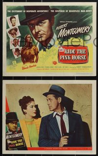 7b1201 RIDE THE PINK HORSE 8 LCs 1947 Robert Montgomery film noir written by Ben Hecht, complete set!