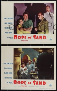 7b1208 ROPE OF SAND 8 LCs 1949 Burt Lancaster, Paul Henreid, sexy Corinne Calvet, Claude Rains, Lorre