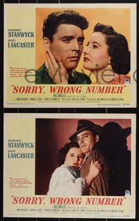 7b1216 SORRY WRONG NUMBER 8 LCs 1948 Burt Lancaster w/ Barbara Stanwyck and in film's climax!