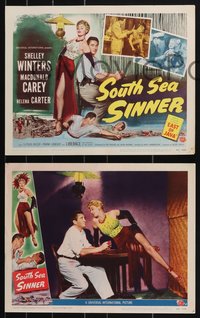 7b1217 SOUTH SEA SINNER 8 LCs 1949 great images of sexy Shelley Winters, Macdonald Carey!