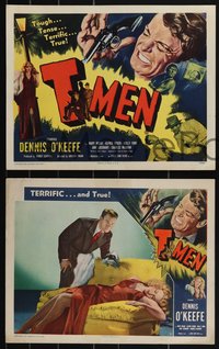 7b1222 T-MEN 8 LCs 1948 Anthony Mann film noir, government stops counterfeiting ring!