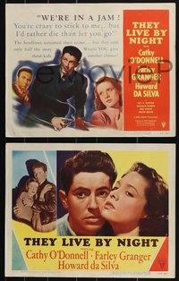 7b1226 THEY LIVE BY NIGHT 8 LCs 1948 Nicholas Ray film noir classic, Farley Granger, Cathy O'Donnell!