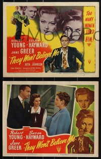 7b1227 THEY WON'T BELIEVE ME 8 LCs 1947 Susan Hayward with Robert Young & Jane Greer, Pichel!