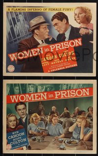 7b1235 WOMEN IN PRISON 8 LCs 1938 Wyn Cahoon & Scott Colton, women's prison crime thriller!