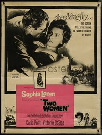 7c0045 TWO WOMEN 30x40 1961 Sophia Loren, Vittorio De Sica, suddenly love becomes lust, ultra rare!